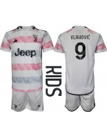 Juventus Dusan Vlahovic #9 Venkovní dres pro děti 2023-24 Krátký Rukáv (+ trenýrky)